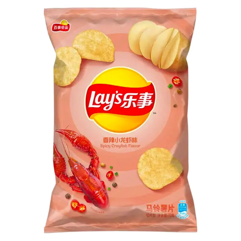 Lay's Spicy Crayfish, čips s okusom pikantnih škampa 70g