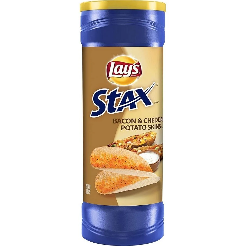 Lay's Stax Bacon and Cheddar Potato Skins, čips s okusom slanine i sira od 155,9g