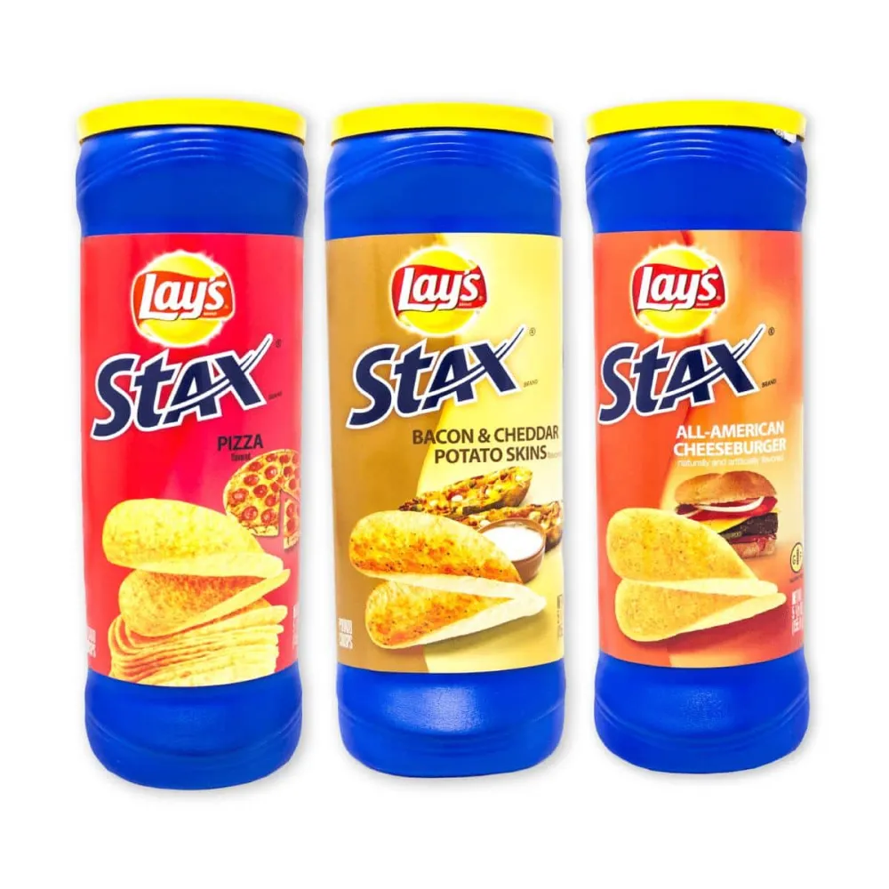 3 Lay's Stax, tri pakiranja čipsa raznih okusa od 155g