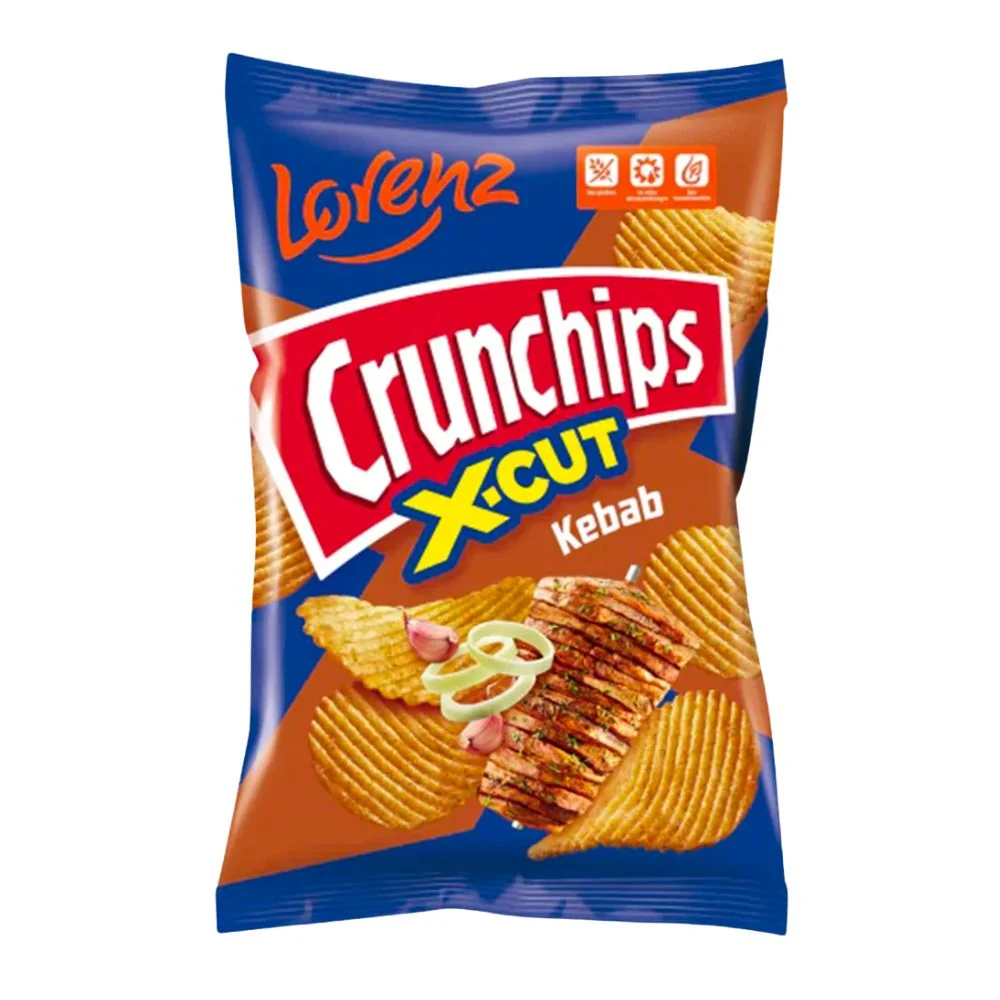 Lorenz Crunchips X-Cut Kebab, čips s okusom kebaba od 140g