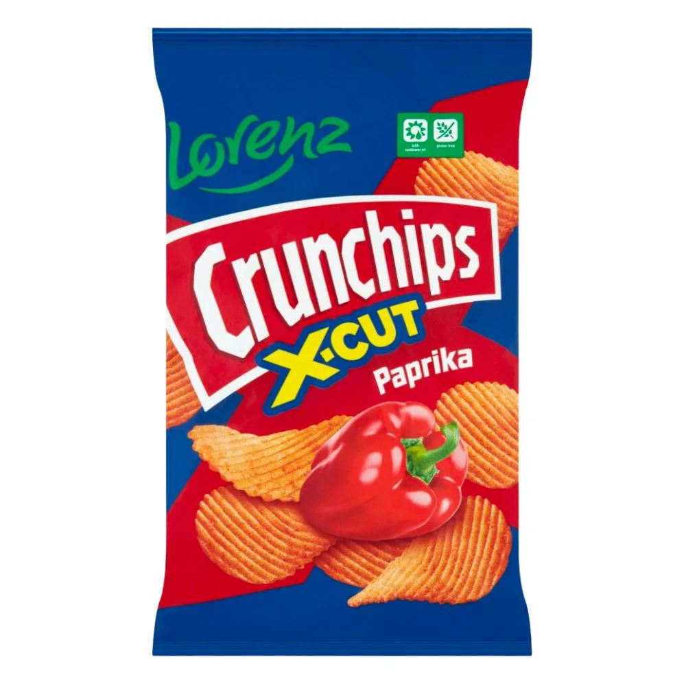Lorenz Crunchips X-cut Paprika, čips s okusom paprike od 75g