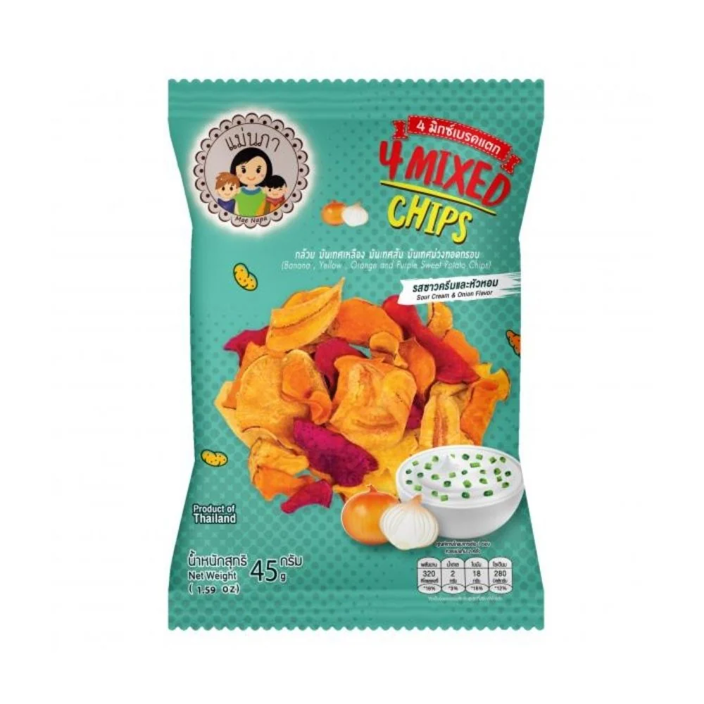 Mae Napa 4 Mixed Chips Sour Cream & Onion, miješani čips s okusom luka i kiselog vrhnja od 45g