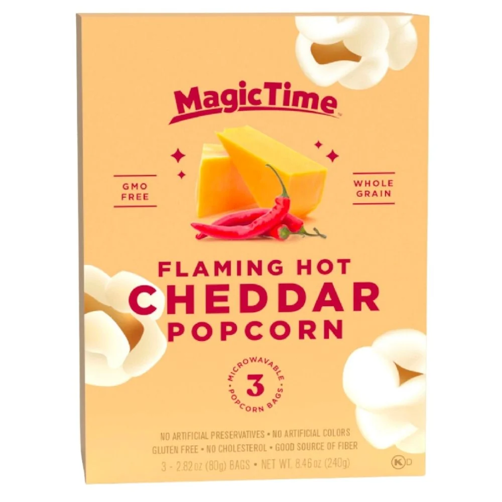Magic Time Flaming Hot Cheddar Popcorn, pikantni cheddar kokice od 240g