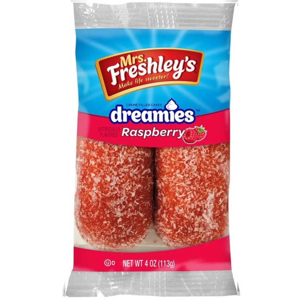 Mrs Freshley's Raspberry Dreamies, kolačići s kokosom i malinom od 113g