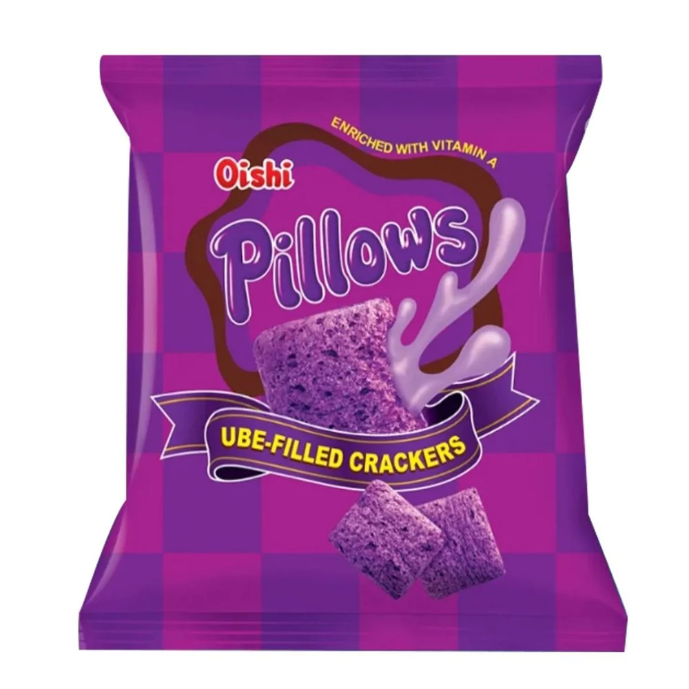 Oishi Pillows krekeri punjeni kremom od ube, krekeri punjeni kremom od ube od 38g