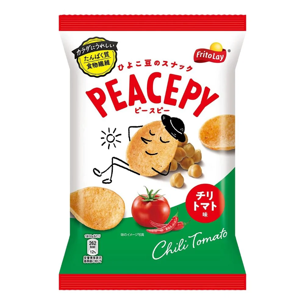 Peacepy Pea Chips Spicy Chili Tomato, snack od slanutka s okusom ljutog rajčice od 50g
