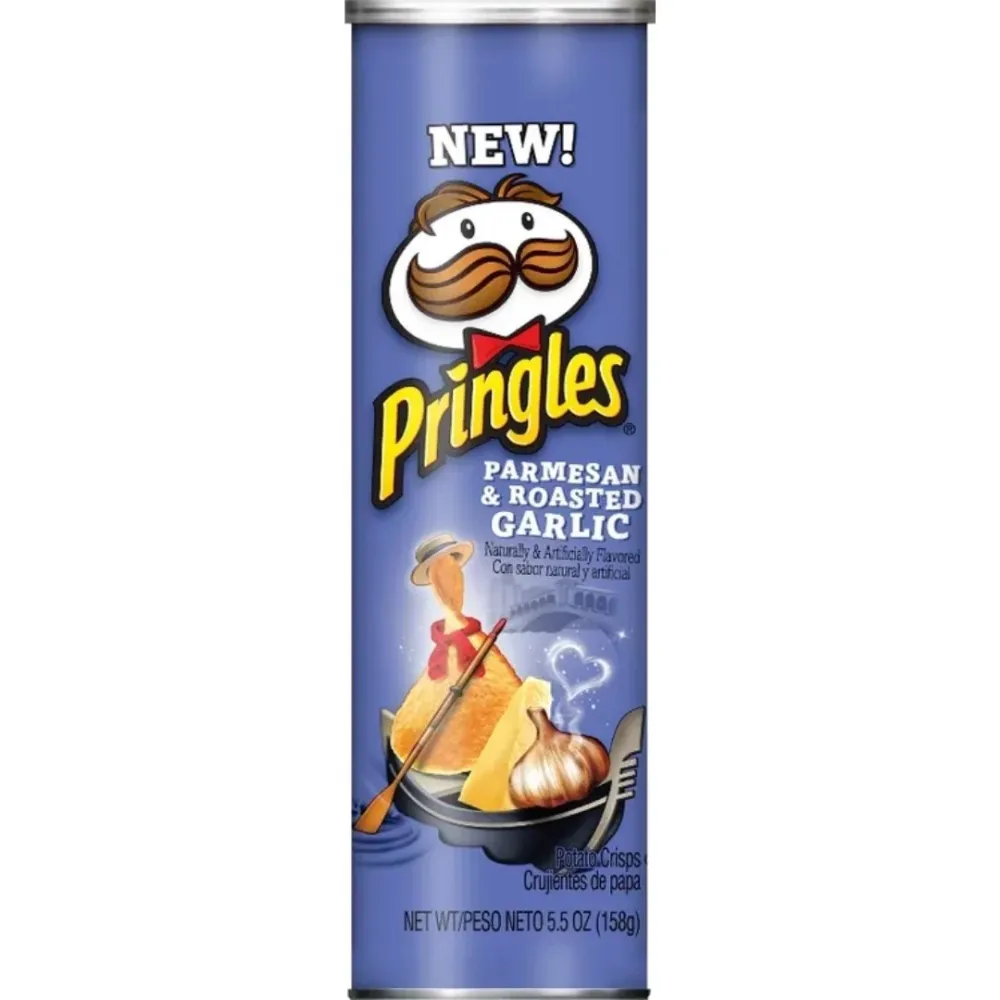 Pringles Cheese & Roasted Garlic, čips s okusom sira i češnjaka od 158g