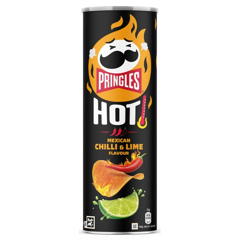 Pringles Hot Mexican Chilli & Lime Flavour, čips s okusom čilija i limete od 160g