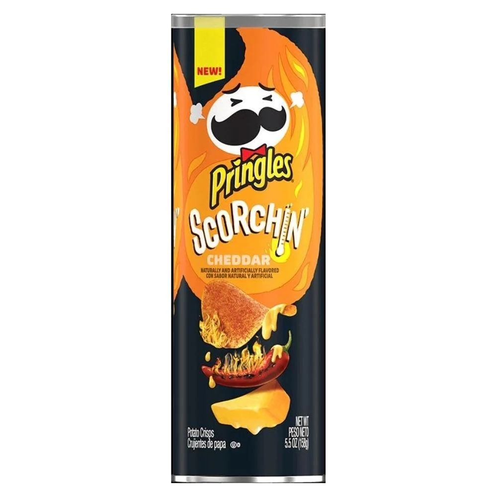 Pringles Scorchin' Cheddar, ljuti sirni čips od 158g