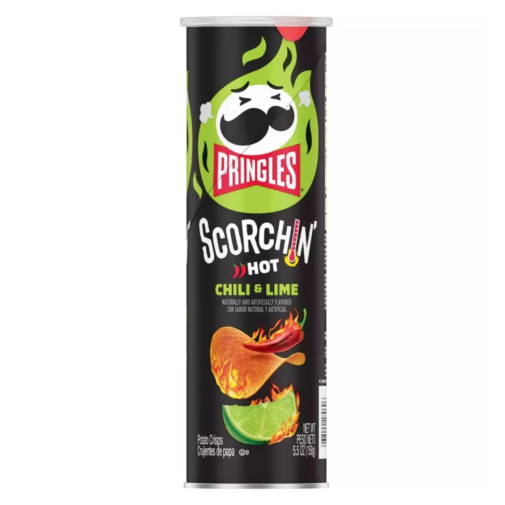 Pringles Scorchin' Chili&Lime, ljute čips od limete od 158g