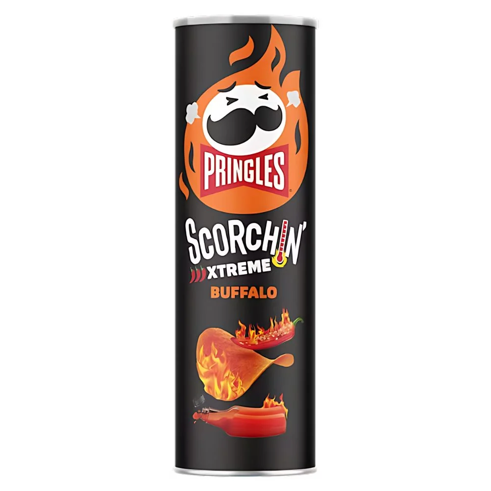 Pringles Scorchin Xtreme Buffalo, čips s okusom buffalo umaka od 156g