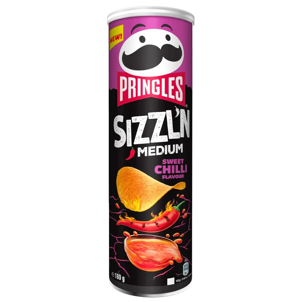 Pringles Sizzl’n Medium Sweet Chilli Flavour, ljute čips paprike slatkog okusa od 180g
