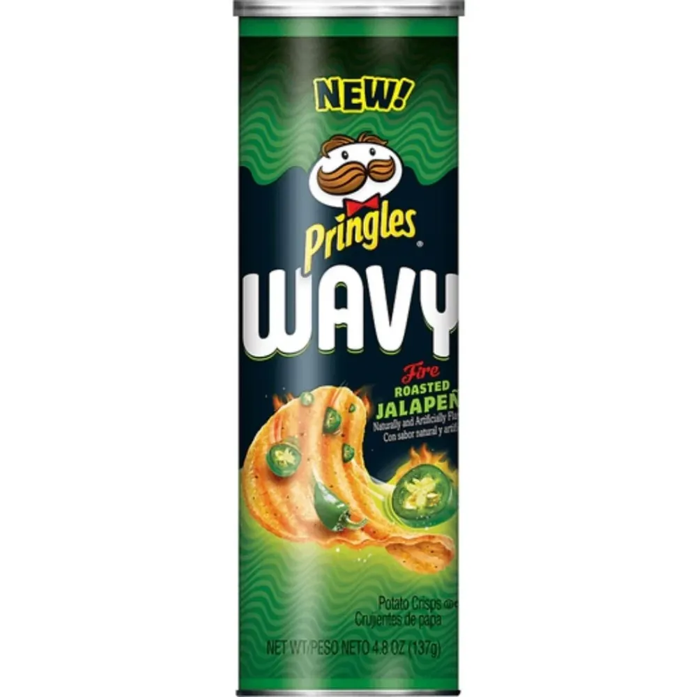 Pringles Wavy Jalapeño, čips s pečenom paprikom Jalapeño od 137g