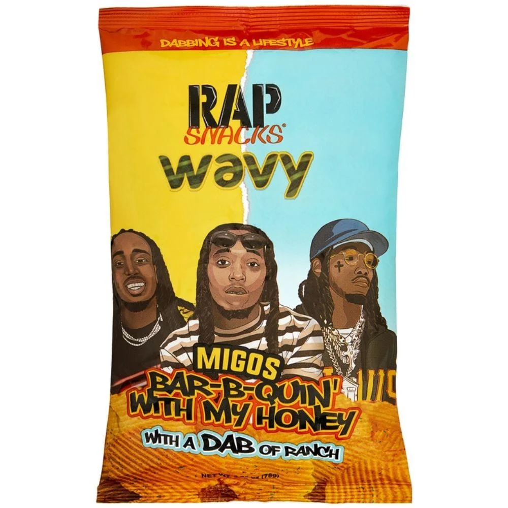 Rap Snack Wavy Bar-B-Quin' My Honey & Ranch, čips s okusom roštilja, meda i češnjaka od 71g