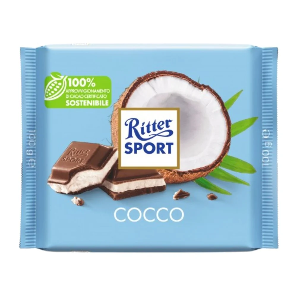 Ritter Sport Cocco, mliječna čokolada punjena kremom od kokosa od 100g
