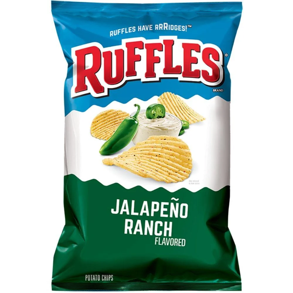 Ruffles Potato Chips Jalapeno Ranch, čips s Ranch umakom i Jalapeno od 184g
