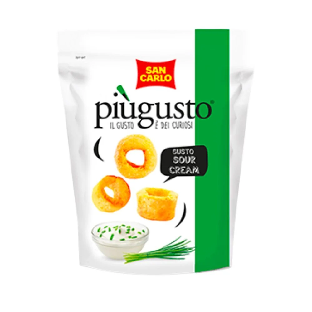 San Carlo Più Gusto Sour Cream, čips s okusom kiselog vrhnja od 80g