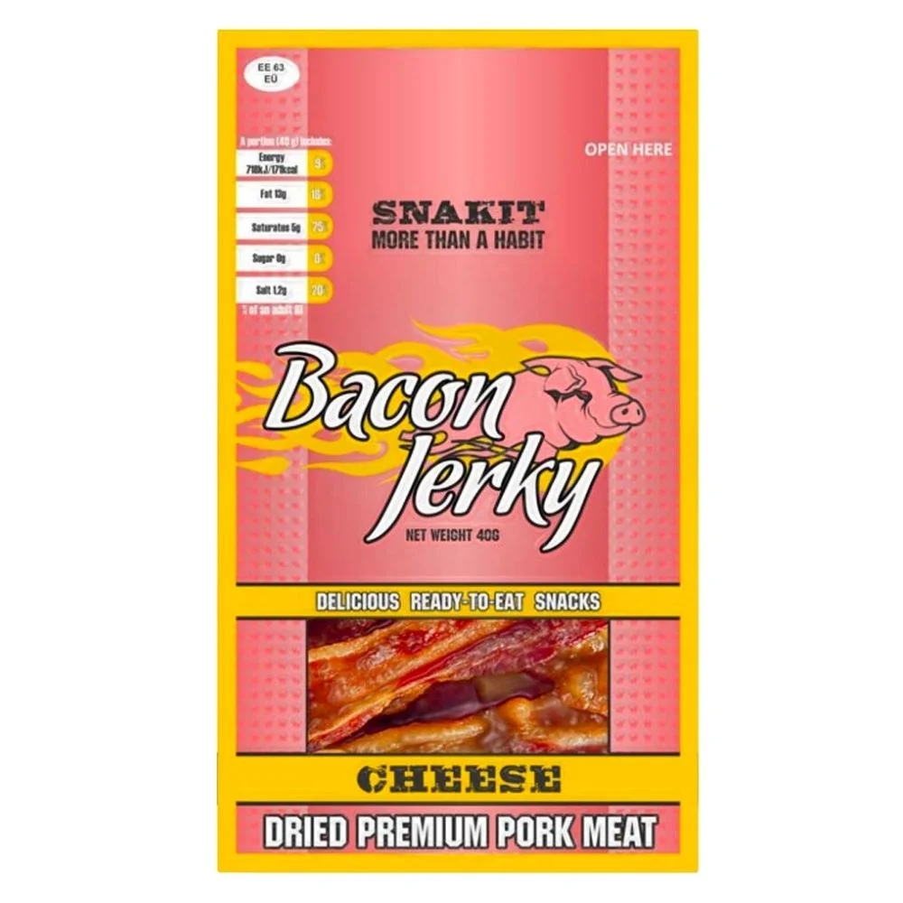 Snakit Bacon Jerky Cheese, sušena slanina s okusom sira 40g