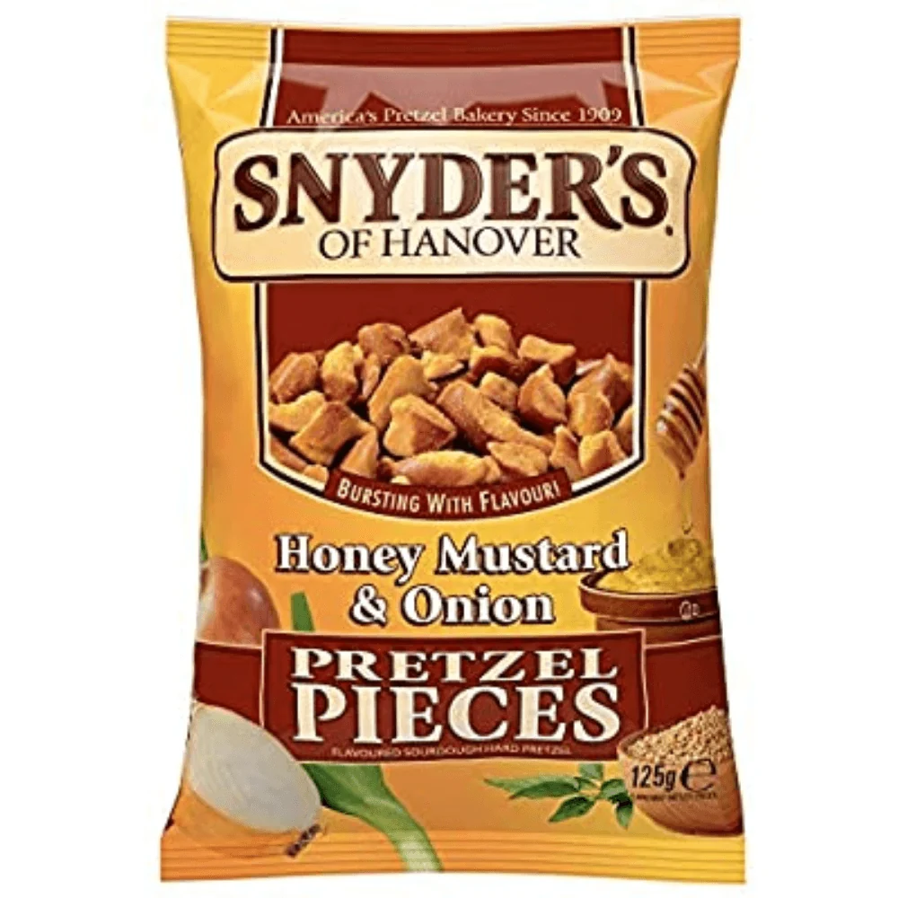 Snyder's Pretzel Pieces Honey Mustard & Onion, pereci s medom i senfom aromatizirani s lukom od 125g