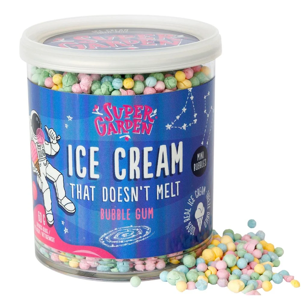 Super Garden Ice Cream Bubble Gum, liofilizirani sladoled s okusom žvakaće gume od 60g