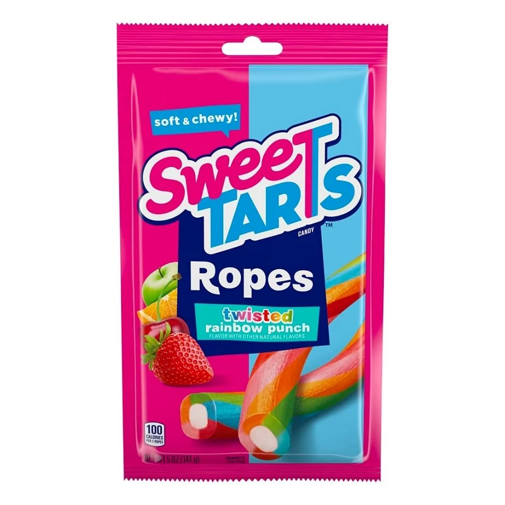 Sweetarts Ropes Twisted Rainbow Punch, voćne bombone od 141g