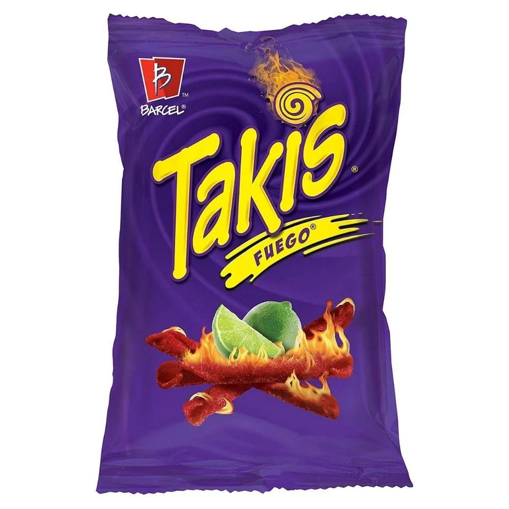 Takis Fuego Chips, pakiranje ljutih kukuruznih čipsa s okusom čilija od 113g