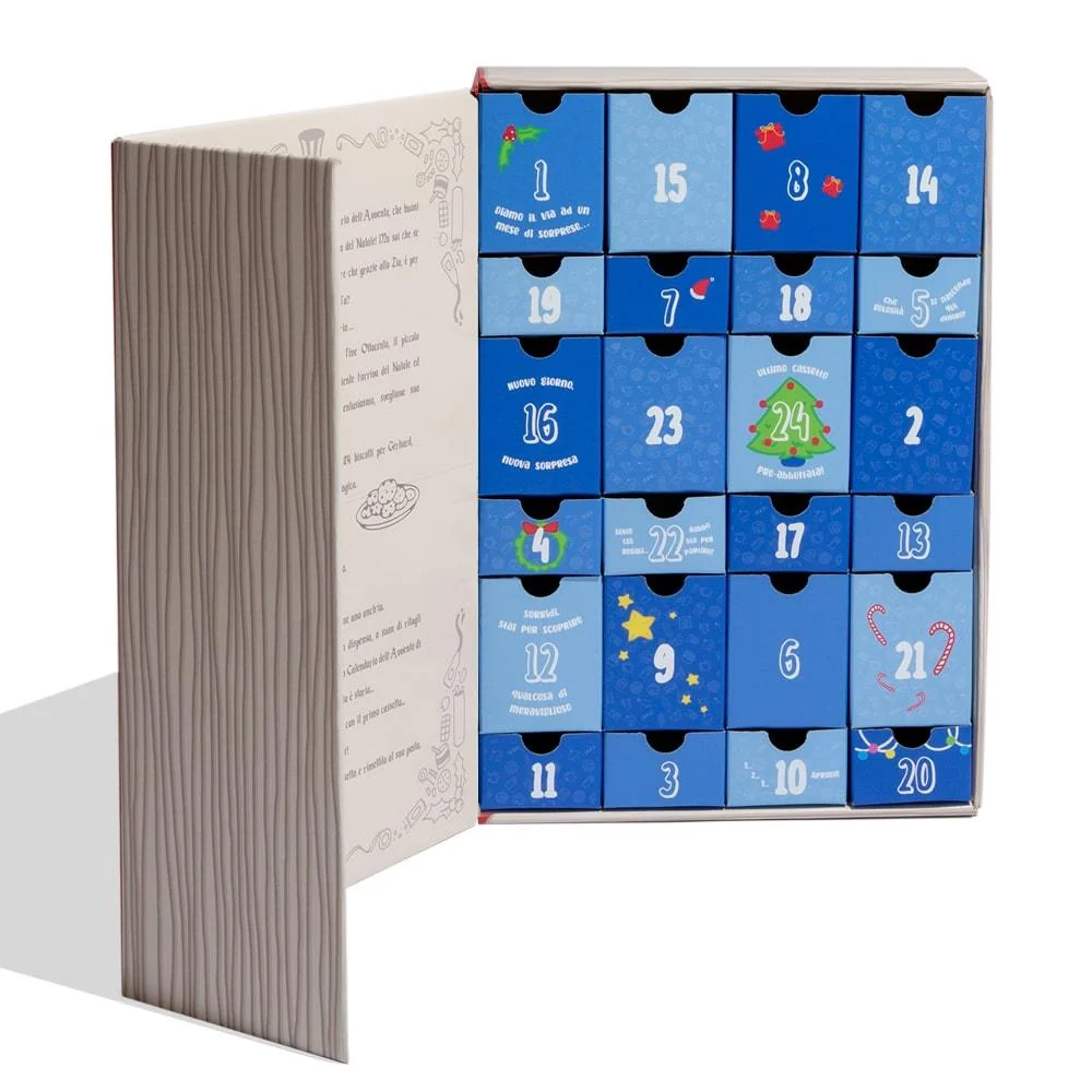 Vintage Adventski kalendar, kutija s +24 snack slatkih i slanih iznenađenja