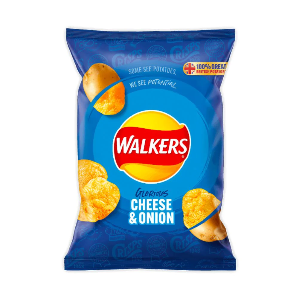 Walkers Cheese & Onion, čips s okusom sira i luka od 32,5g ROK 18/03/2023