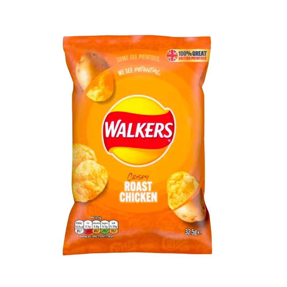 Walkers Crispy Roast Chicken, čips s okusom pečene piletine od 32,5g