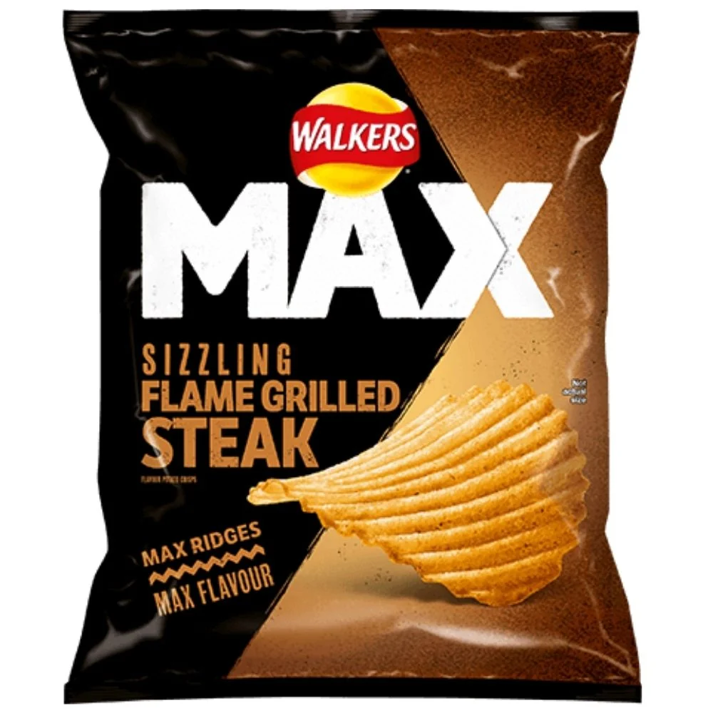 Walkers Max Flame Grilled Steak, čips s okusom roštiljanog mesa od 50g