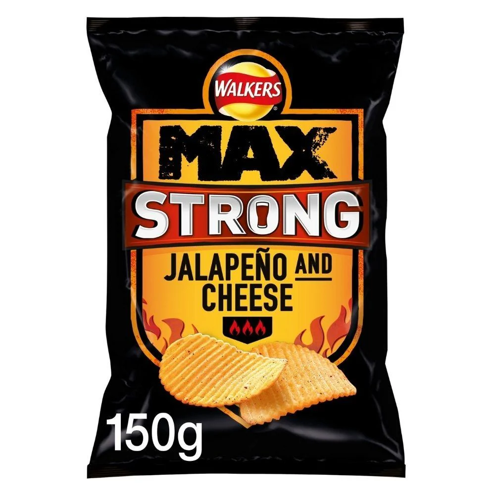 Walkers Max Strong Jalapeño & Cheese, čips sa sirom i jalapeño papričicom od 150g