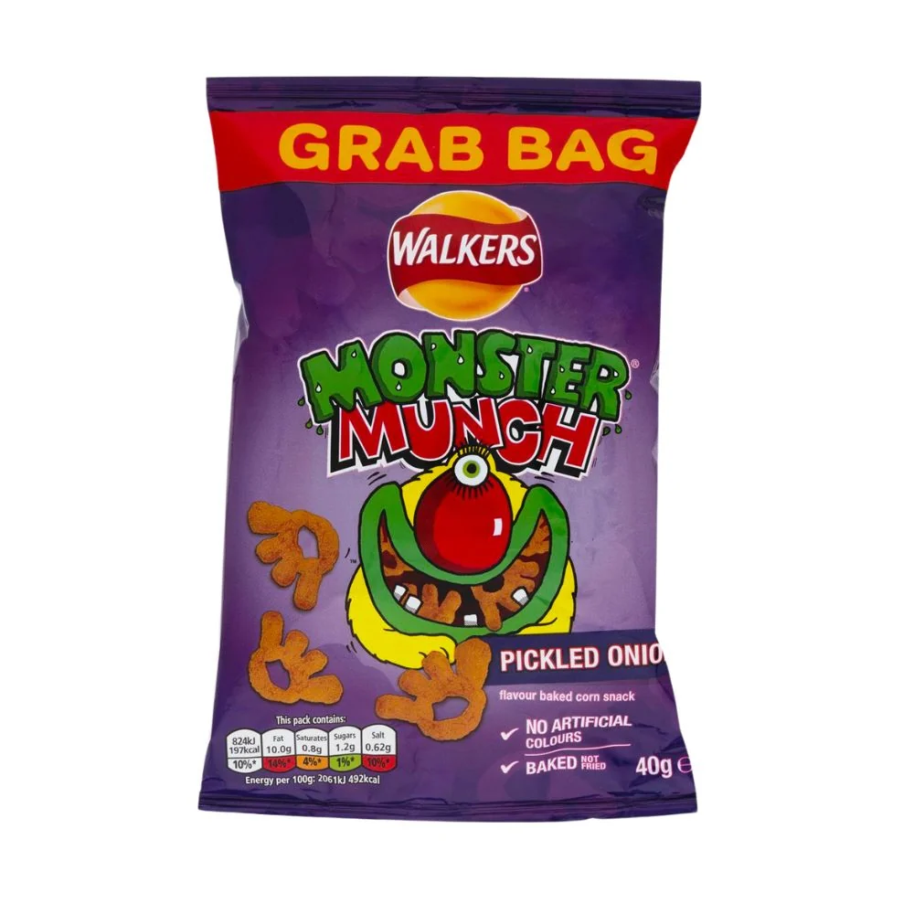 Walkers Monster Munch Pickled Onion, čips s okusom luka od 40g