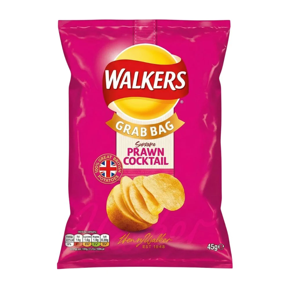 Walkers Supreme Prawn Cocktail, čips okusa prawn cocktail od 45 g