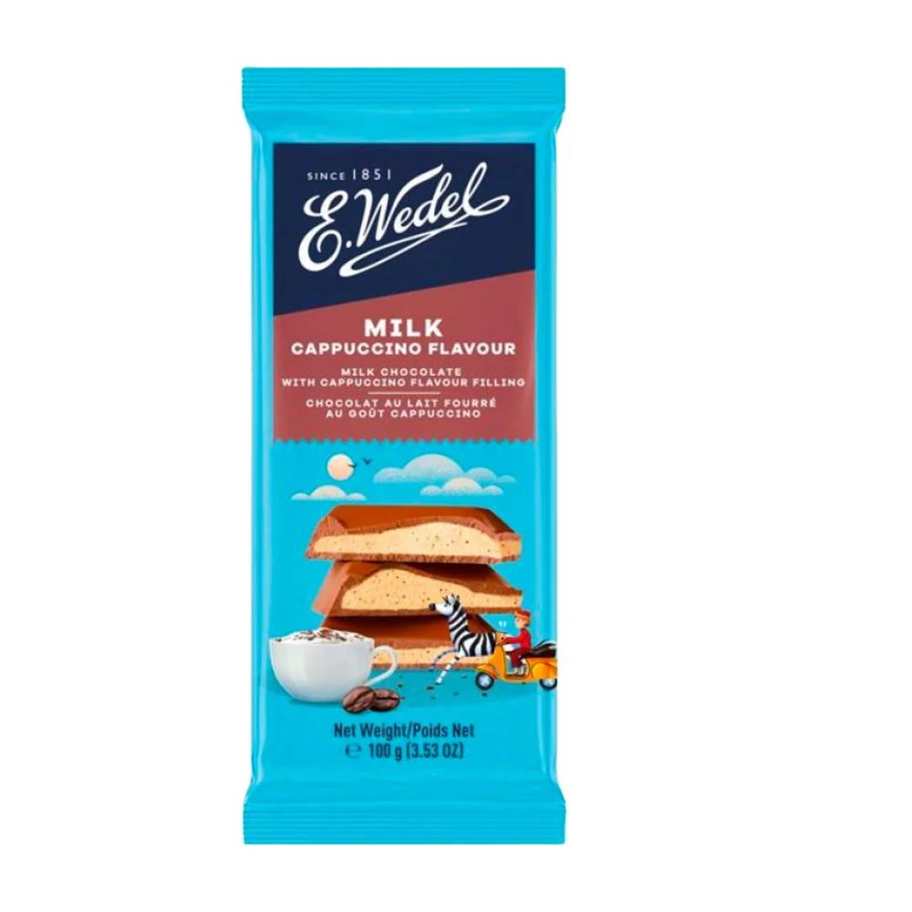 Wedel Choco Milk Cappuccino, čokoladna pločica s mliječnom čokoladom s punjenjem okusa cappuccina od 100g