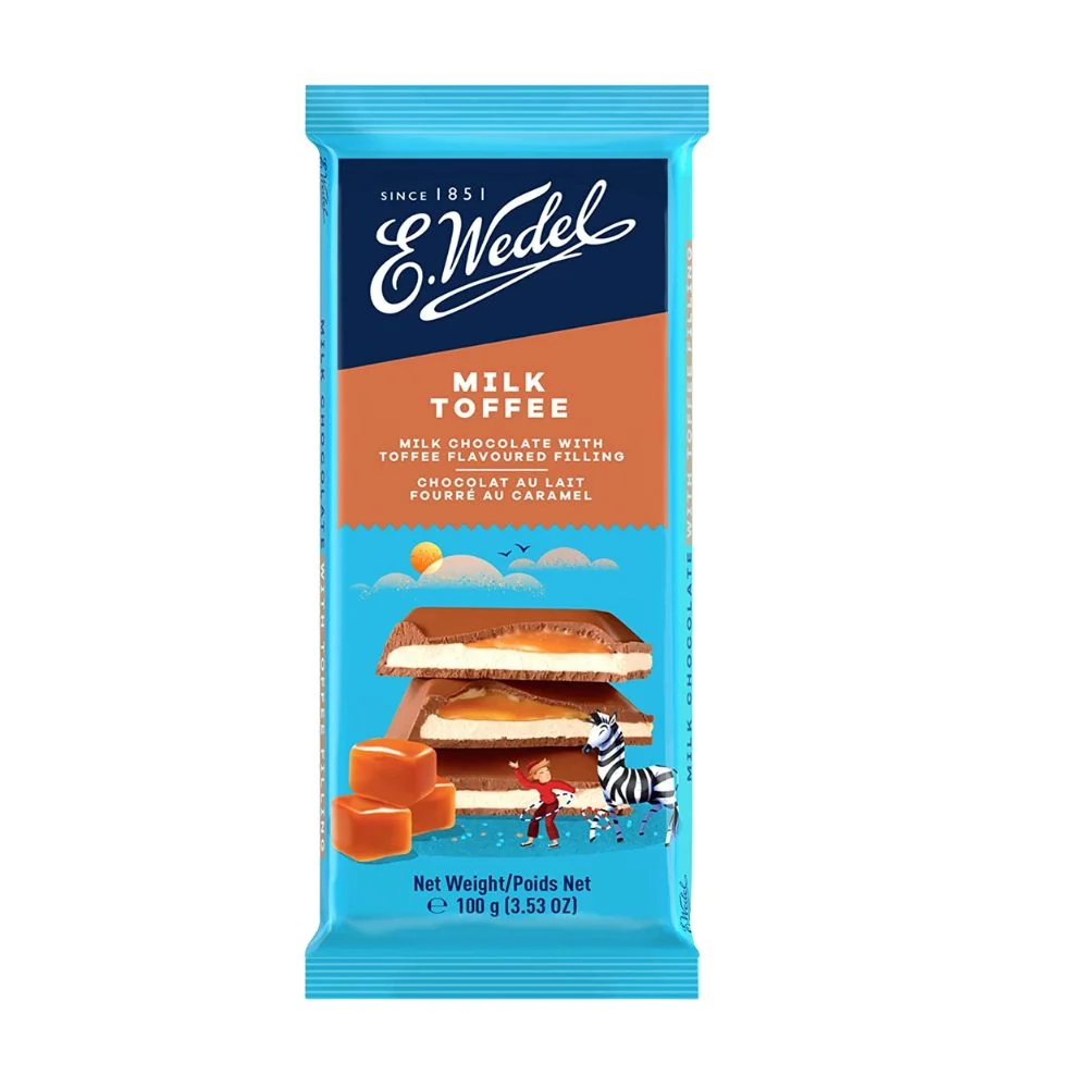 Wedel Choco Milk Toffe, čokoladna pločica s mliječnom čokoladom s punjenjem okusa karamela od 100g