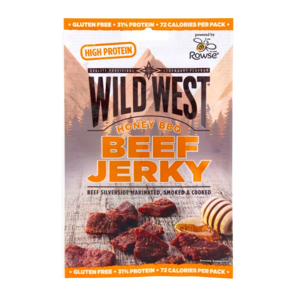 Wild West Honey BBQ Beef Jerky, sušeno meso s okusom meda i roštilja od 25g