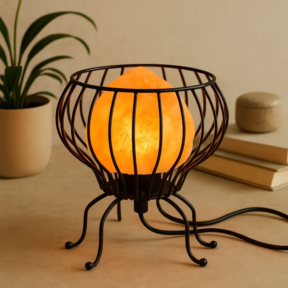 Himalajska solna lampa brazier s žaruljom i kabelom