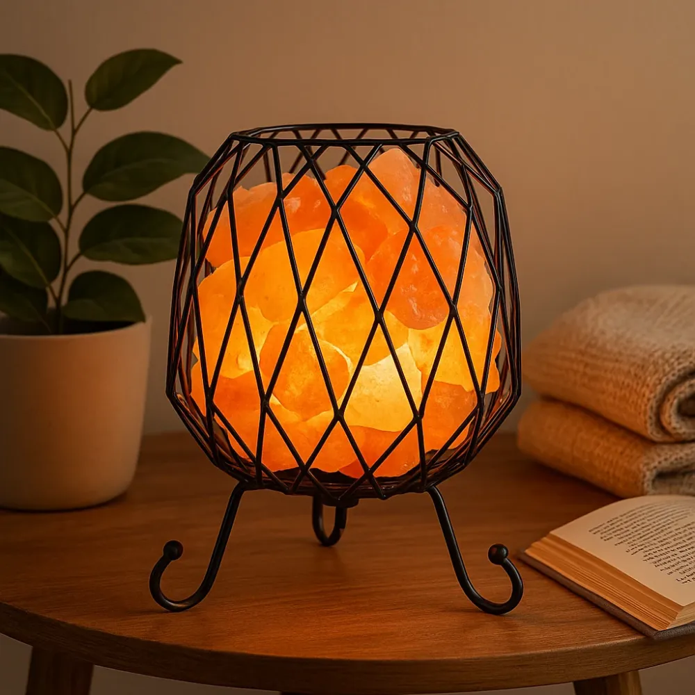 Himalajska solna lampa brazier 1 set željezne mreže