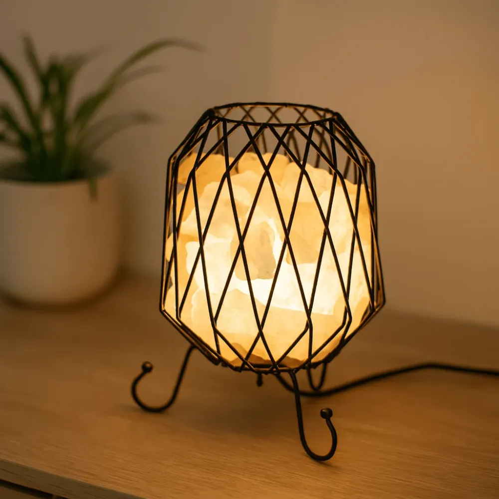 Himalajska solna lampa za ugljen, 3kg bijelih komada