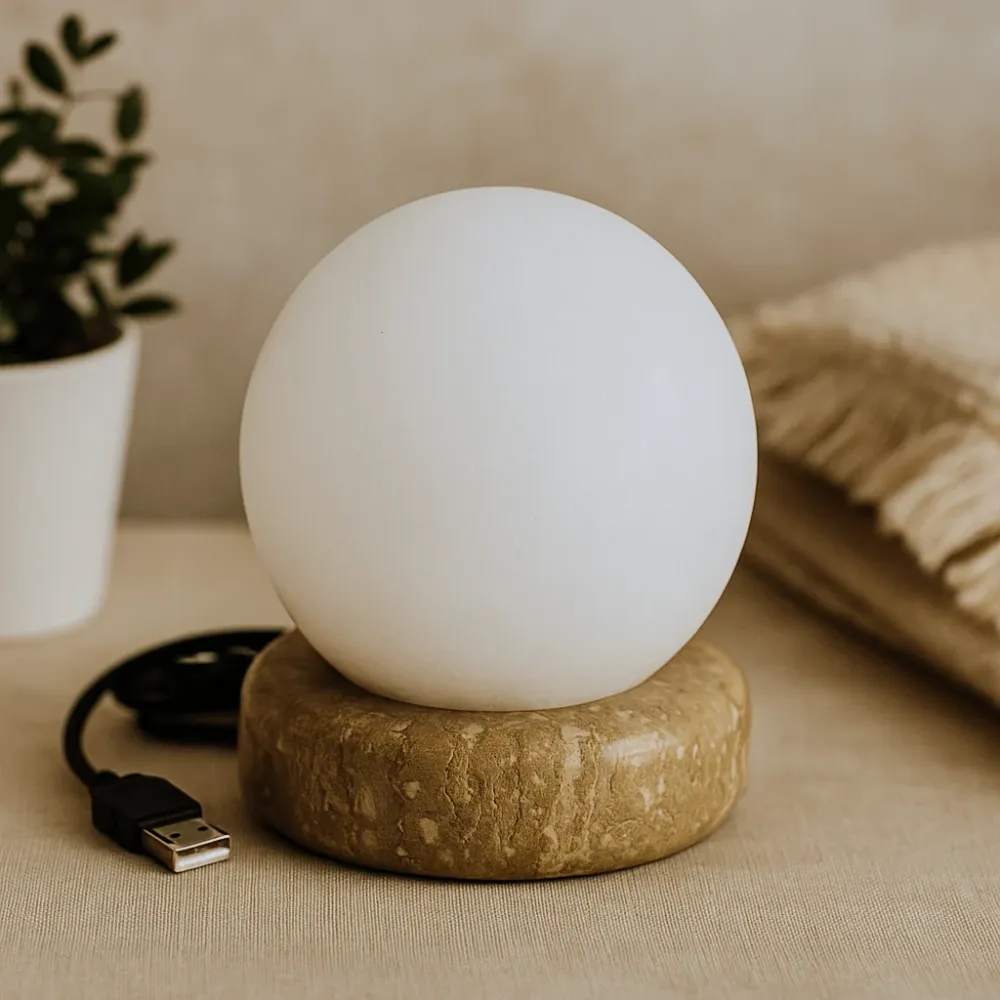 USB višebojna bijela kugla himalajske solne lampe 9 cm