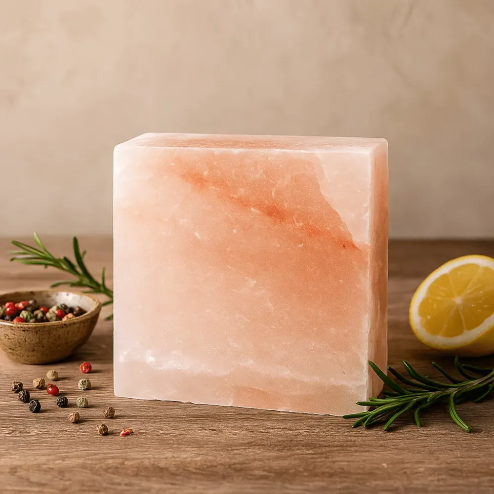 Himalajska solna ploč za kuhanje kvadratna 20x20x5cm