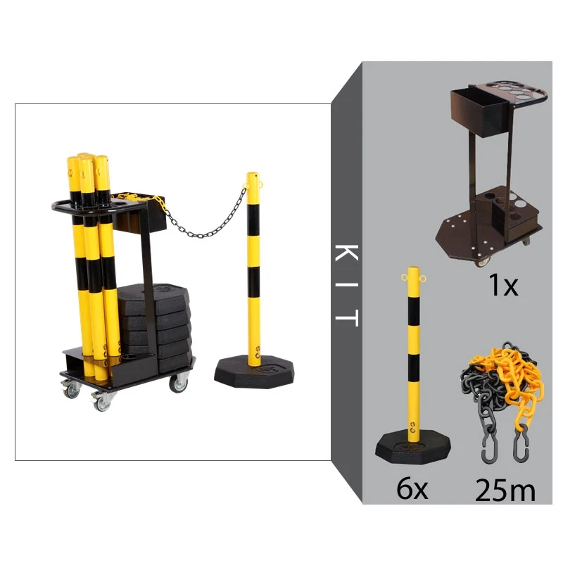 Flexibarrier Stupić s lancem Set s kolicima (Crna/Žuta)