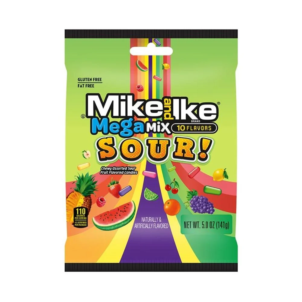 Mike and Ike Mega Mix Sour Bag, voćni kiselkasti bomboni od 141g