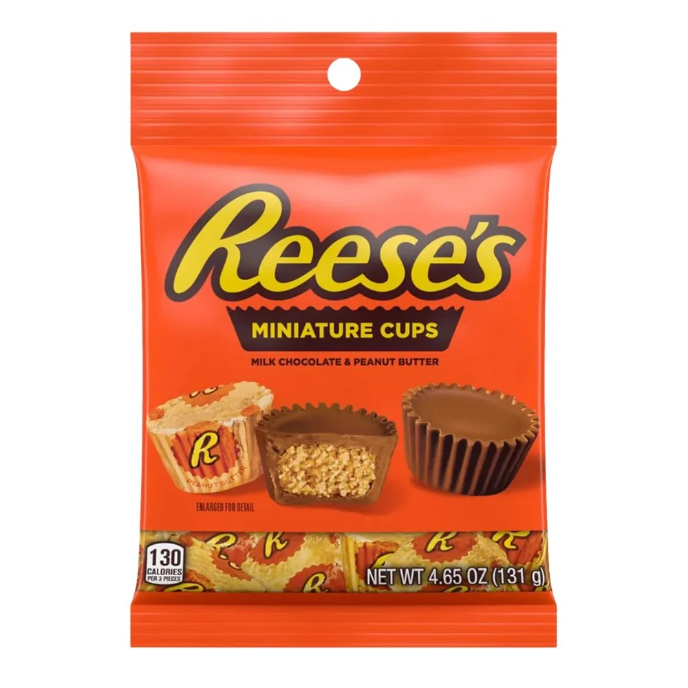 Reese's Miniature Peanut Butter Cups Bag, čokoladni bomboni punjeni maslacem od kikirikija od 131g