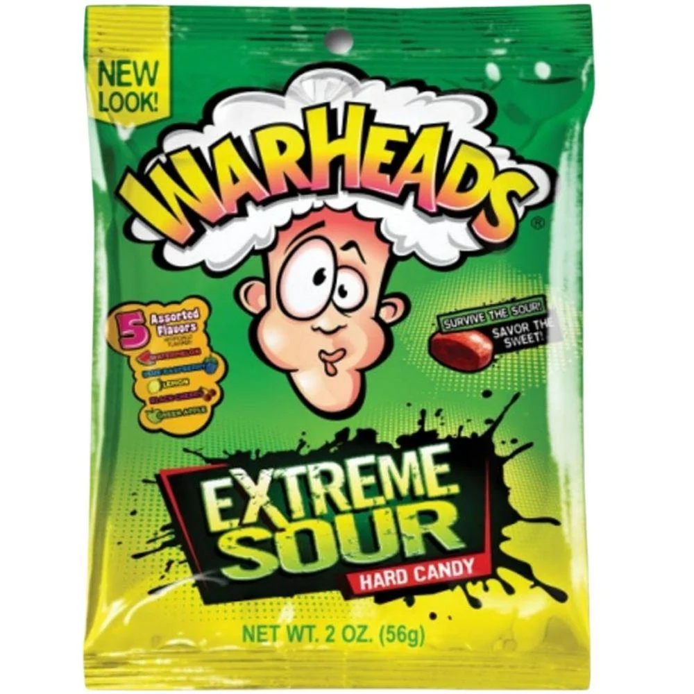 Warheads Extreme Sour Hard Candy, voćni kiseli bomboni u maxi formatu