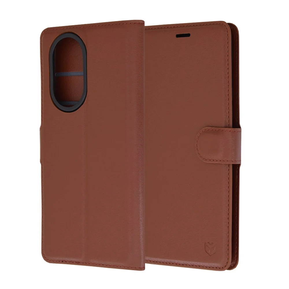 Techsuit Leather Folio preklopna maska za Honor 200 - smeđ