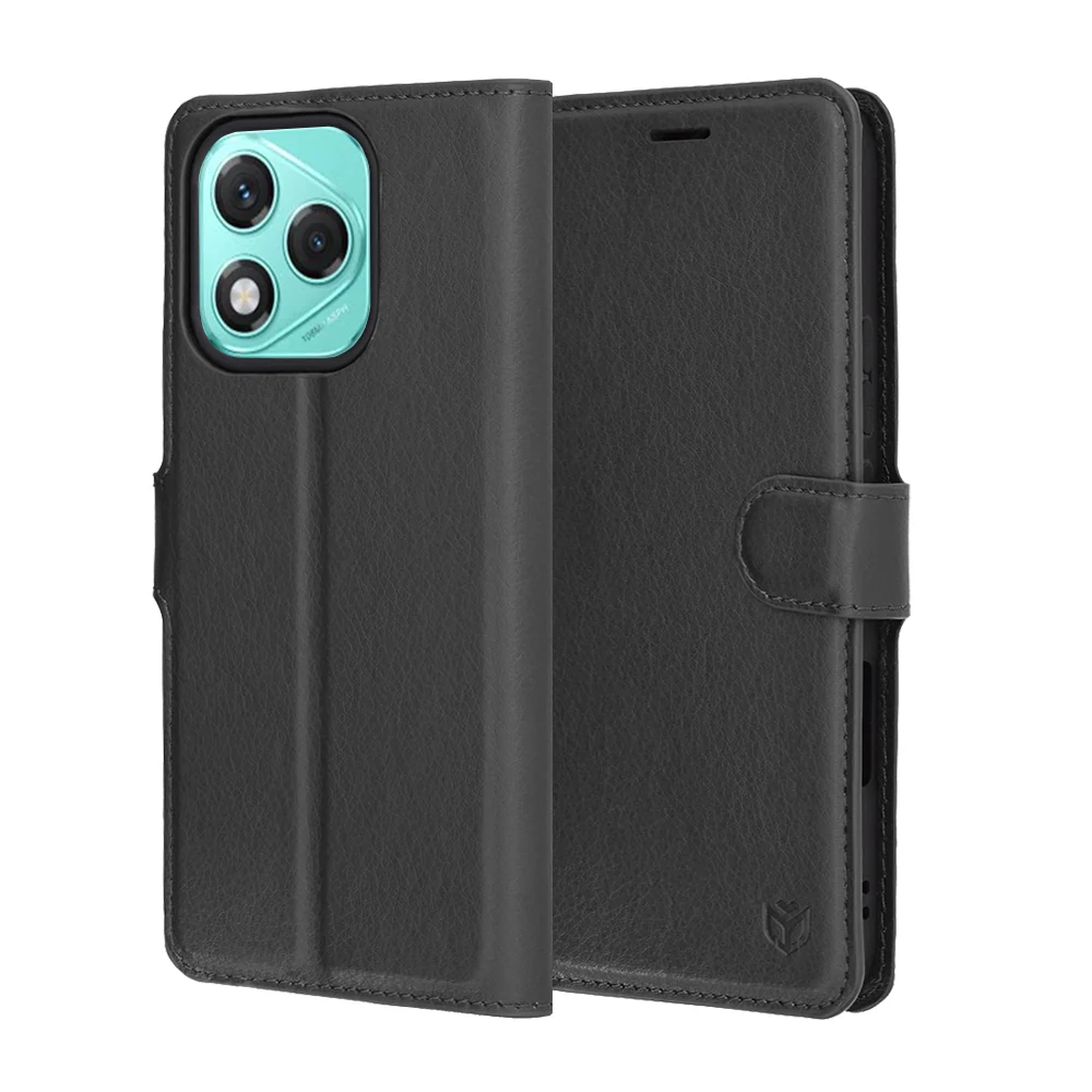 Techsuit Leather Folio preklopna maska za Honor 400 Lite – crna