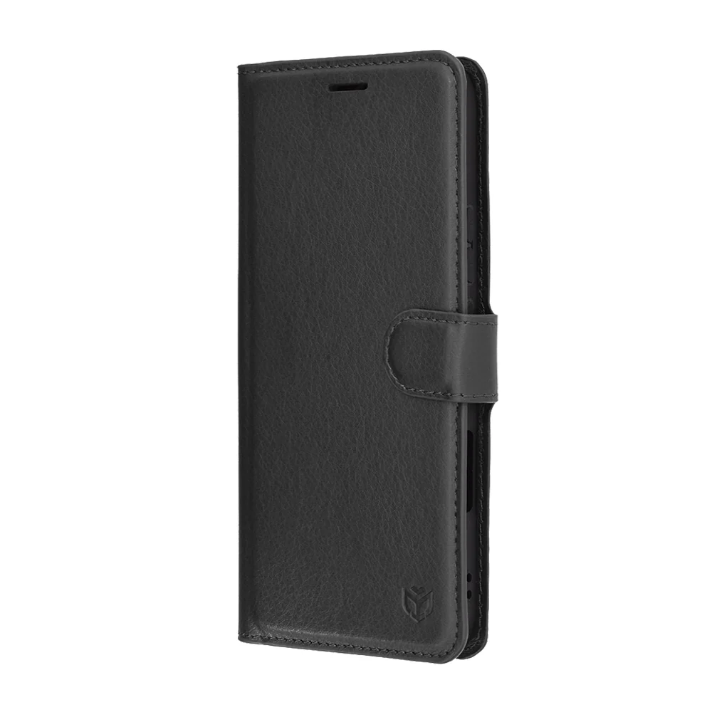 Techsuit Leather Folio preklopna maska za Honor 400 Lite – crna