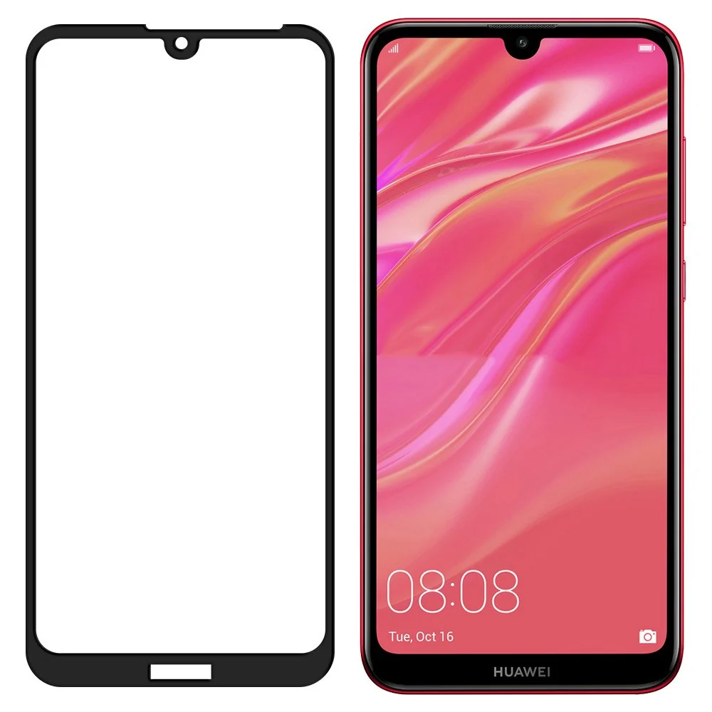 Kaljeno staklo zaštitnik zaslona s okvirom za Huawei Y5 2019/ Honor 8S
