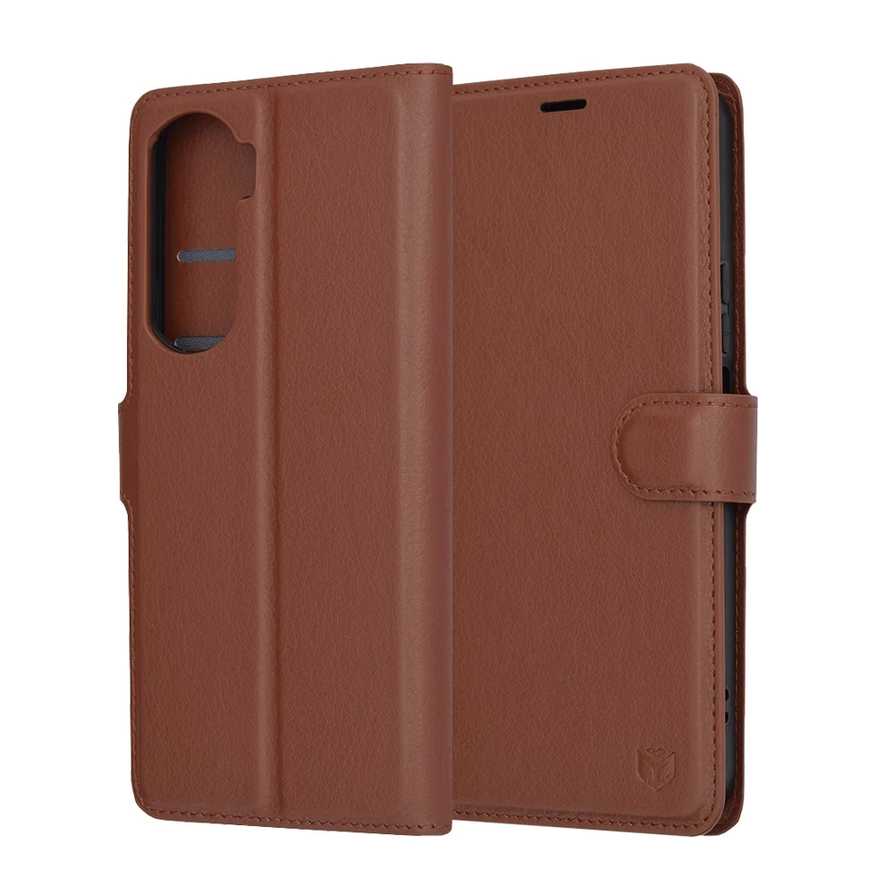 Techsuit – Leather Folio preklopna wallet maska za Honor 90 Lite – smeđ